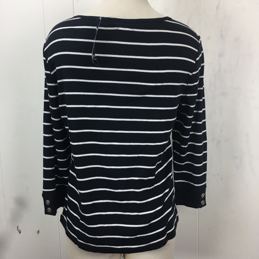 NWT Black w/ White Stripes American Living Top - Picture 7 of 7